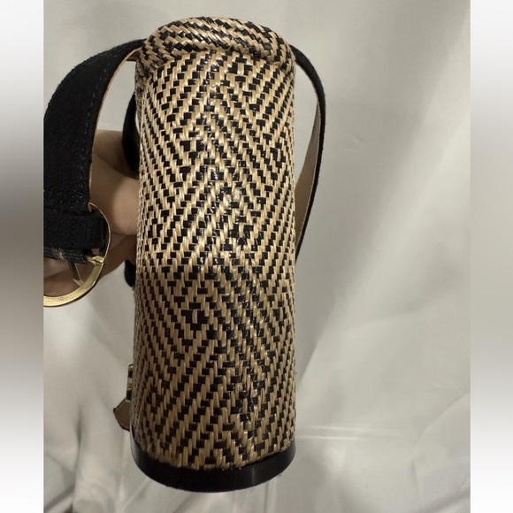 Jessica Simpson Boho Woven Block Heel Sandals Black Strap Size 8.5 - Picture 9 of 10